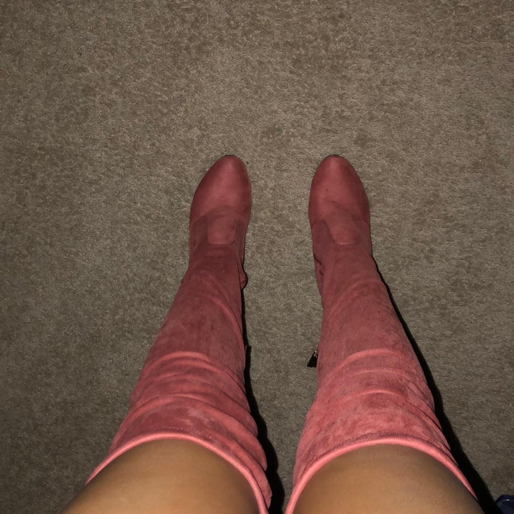 New thigh high Mauve boots